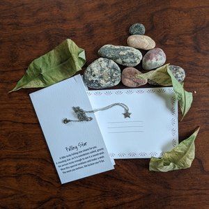 Falling Star Silver Tone Charm Necklace 16-18"